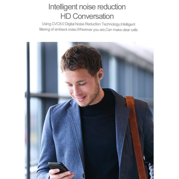 Наушник касания отпечатка пальцев шлемофона наушников Ipx7 Bluetooth 5,0 наушников Tws беспроводной водоустойчивый (с загрузочной коробкой 3000 mAh)