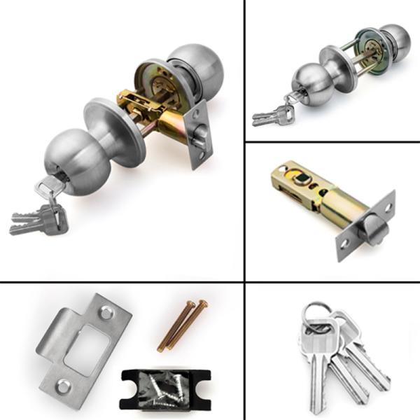 Высокая безопасность Конфиденциальность 35 - 55 мм Дверные трубчатые замки Замки с шариковыми ручками Сатин нержавеющая