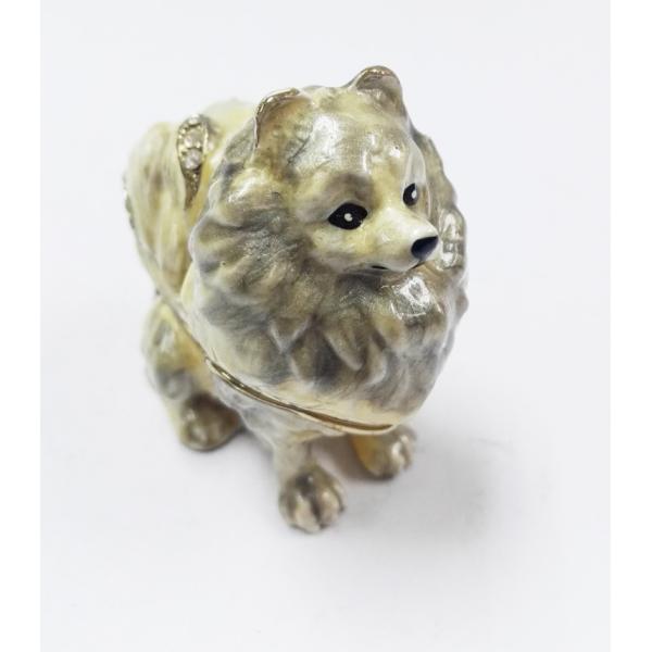 dog shape gold plated trinket box metal jewelry boxes small dog  jewelry boxes
