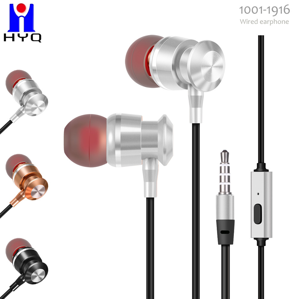 IPX4 Metal Wired Earphones With Microphone Noise Isolating 3.5mm Jack Ear Buds
