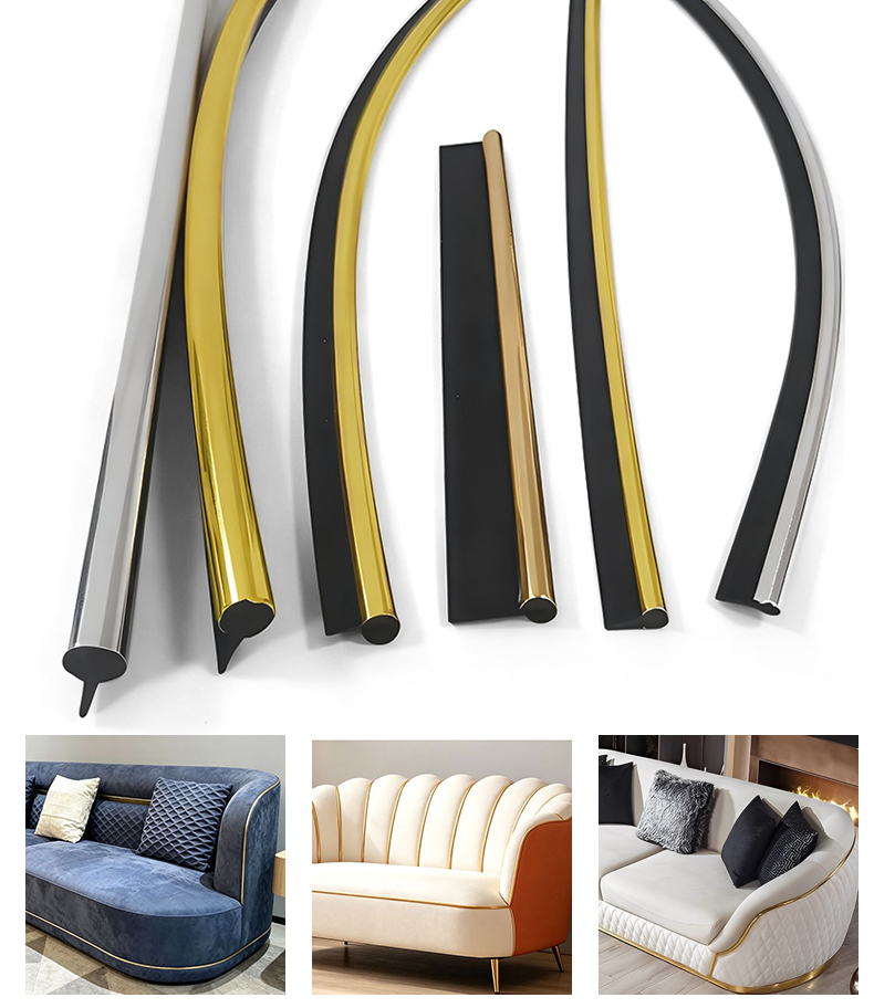 Embedded P-type Bone Strip Inlaid Wire Fabric & Leather Furniture PVC Decorative Chair and Sofa Edge Wrapping Bone Strip