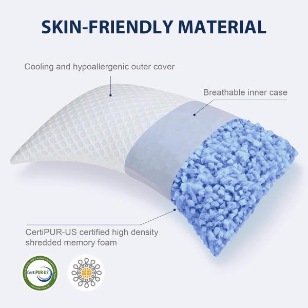 Cooling Case Pain Pillow Customized Color Memory Foam Orthopedic Bed Pillow for Sleeping