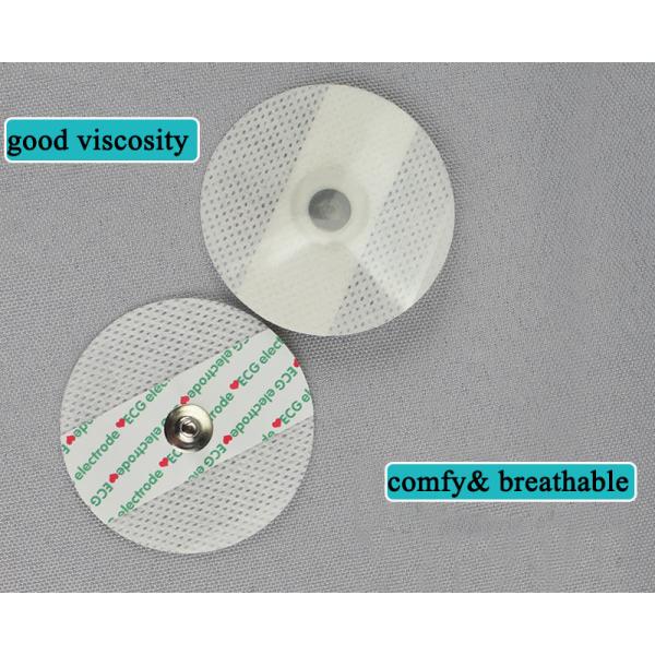 Disposable Round Ecg Electrodes Lead Wire AgCI Sensor White Foam Nonwoven Pad