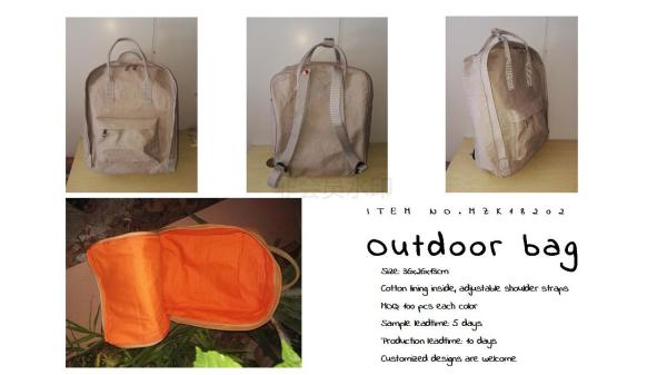 ECO-Friendly washable kraft paper school bag, sports bag, backpack