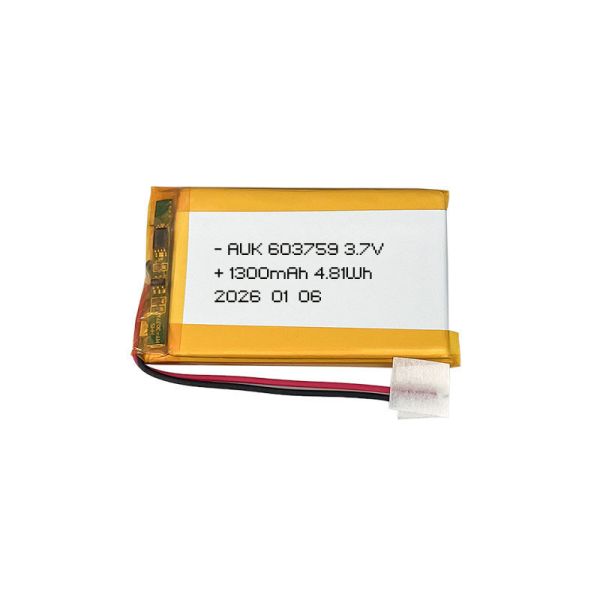 AUK 603759 3.7V 1300mAh Lithium Polymer Battery Lipo For Beauty Device Breast Pump Pulse Oximeter