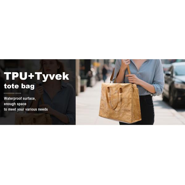 Sustainable Recyclable Tote Bag For Women, TPU Waterproof And Tyvek Paper Material Casual Shoulder Bag Handbag For Work, Travel, Gym