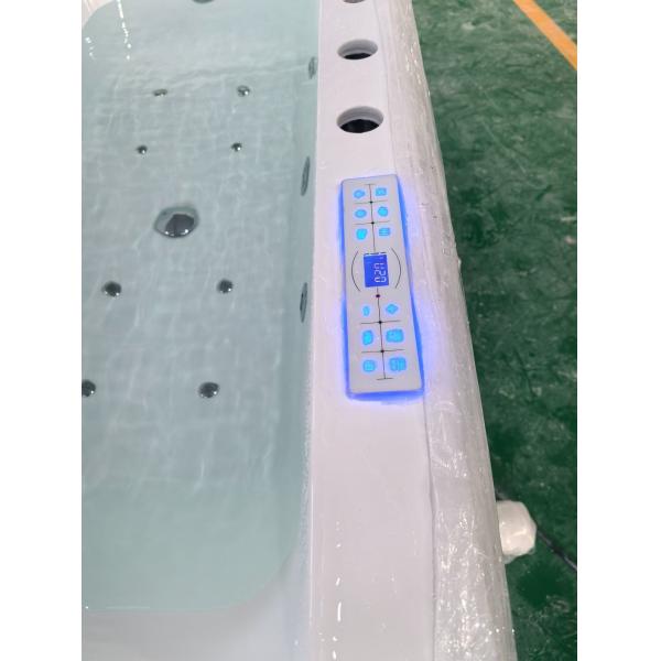 Pure PMMA Acrylic Freestanding Hydro Massage Bathtub with 7 Colors Changing LED Light