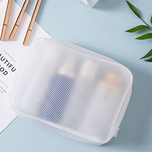 Small Clear PVC Waterproof Bag with Zipper Closure, Mini Portable Transparent Plastic Organizer Pouch for Cosmetic, Make