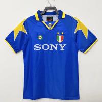 Camisa seca rápida do futebol do decote em V retro azul da camiseta de futebol