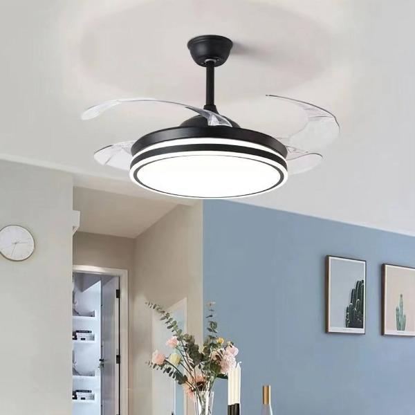 Chambre à coucher Ventilateur de plafond décoratif d'intérieur de 42 pouces avec télécommande Smart BLDC Moderne avec lumière LED