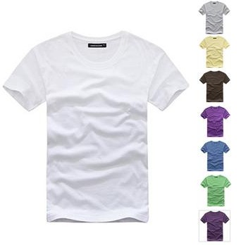 100% CVC Cotton Summer Custom Printed Tee Shirts Patch Logo / Short Sleeve