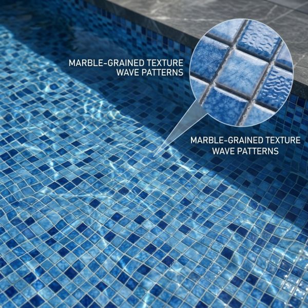 Light And Cheap Building Material For Swimming Pool Tile Blue Ceramic  Mosaic Tile From China