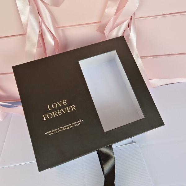 Boîte d'affichage de bijoux de fleurs romantique de la Saint-Valentin Boîte cadeau d'emballage en papier de luxe