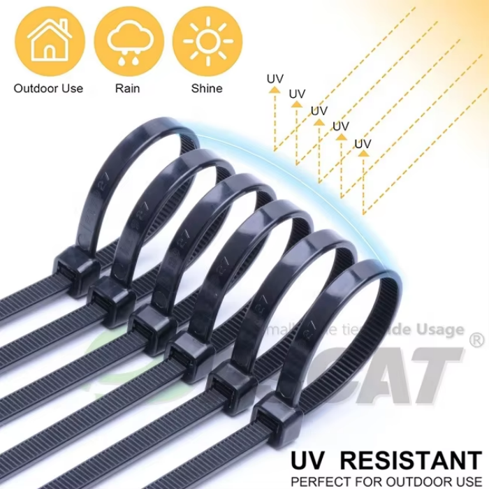 300mm Length Colour Cable Ties Multi Purpose Flamme Retardant Heavy Duty