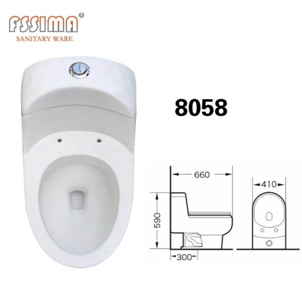 Assoalho coligado gêmeo do toalete - montou o banheiro da armadilha 190mm do Wc S