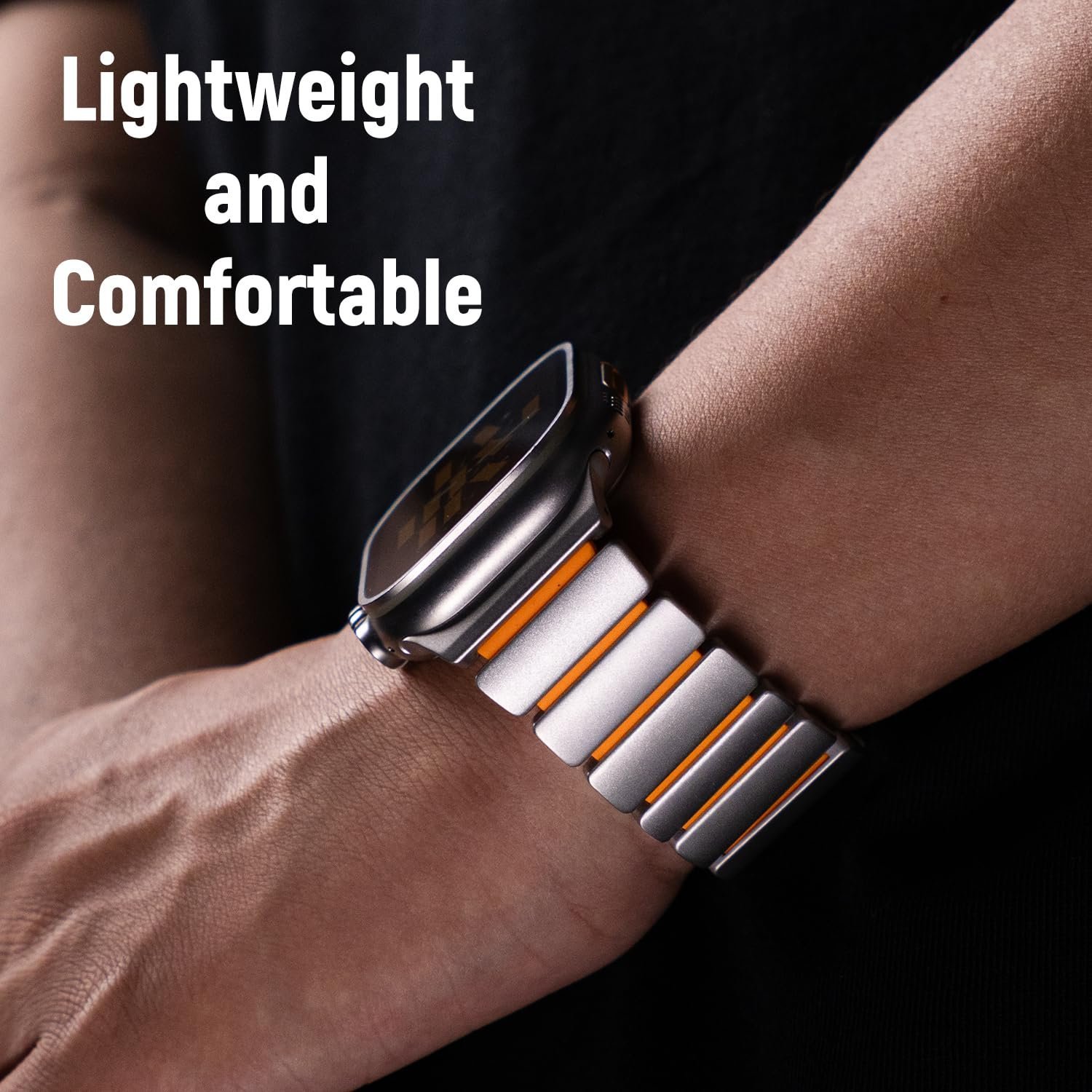 DLC Coated Pure Stainless Steel Watch Band for Apple Watch Ultra 3 2 Series 11 10 9 46mm 49mm Sandblasted Finish Strap for Men