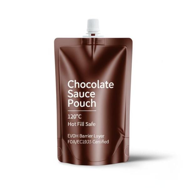 High Temperature Resistant Chocolate Sauce Pouch 120°C Hot-Fill Safe EVOH Barrier Layer FDA/EC1935 Certified
