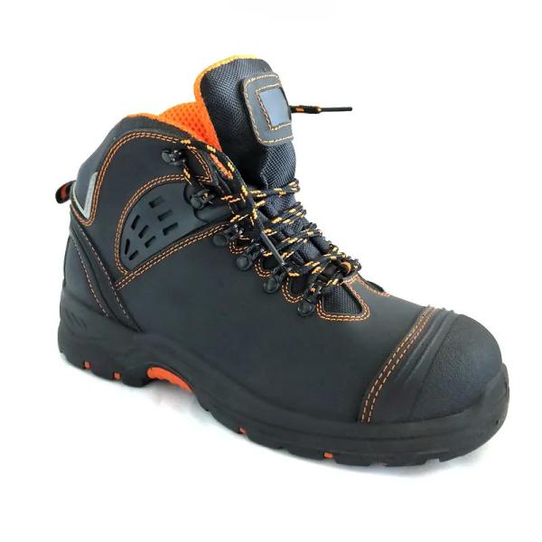 Nubuck cuero S3 calzado de seguridad para hombres botas impermeables para tobillos