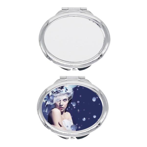 Miroir de maquillage compact sublimation personnalisé de poche, petit, pliable, portable, double face, miroir cosmétique promotionnel