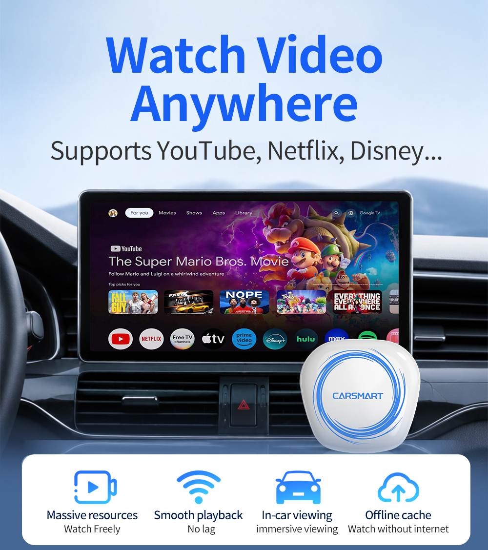 5G Wireless AI Box Carplay Android 16 QCOM 8GB+128GB Customized