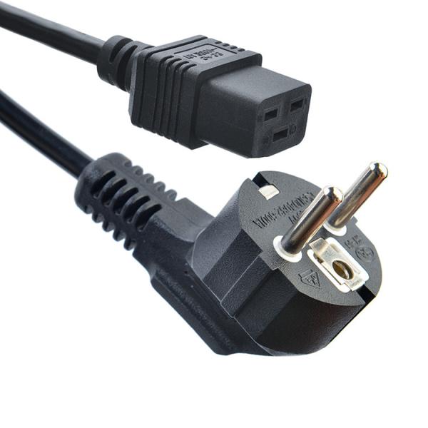 KC Standard C19 Connector Copper Power Cord Extension Cords with Insulation Protection H05VV-F/H05RN-F 3x0.75-1.5MM2