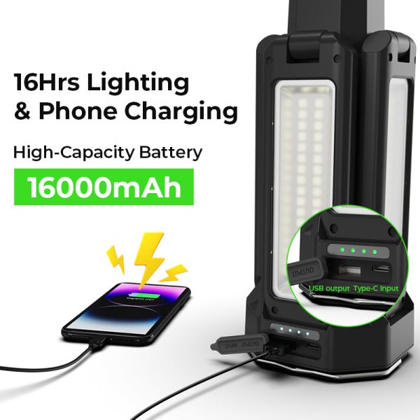 Lighting And Circuitry Design 16000mAh Magnetic Foldable LED Camping Light Four Leaf Lighting Solutions Outdoor Adventures