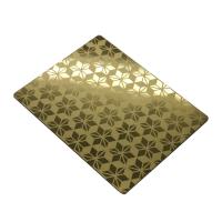 Hoja para corte de metales de acero inoxidable de la capa del color de 201 PVD que graba al agua fuerte el modelo 4x8 para la decoración del panel de pared