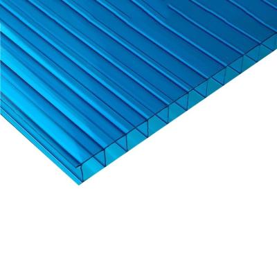 Résistance aux rayons UV couleur double paroi feuille creuse prix maison verte feuille de polycarbonate
