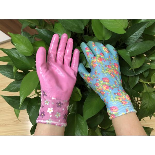 Luvas sem emenda do nitrilo do forro do poliéster da abrasão