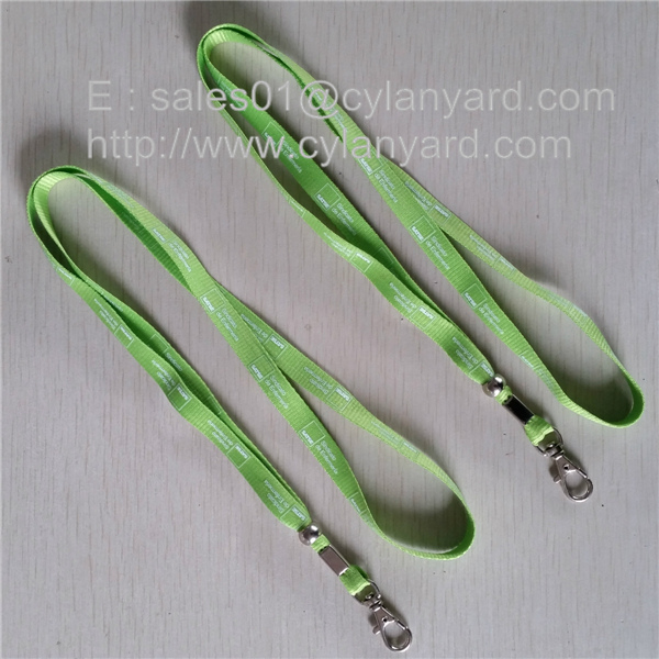 polyester lanyard with metal sheet crimped metal bead, metal crimp neck straps,