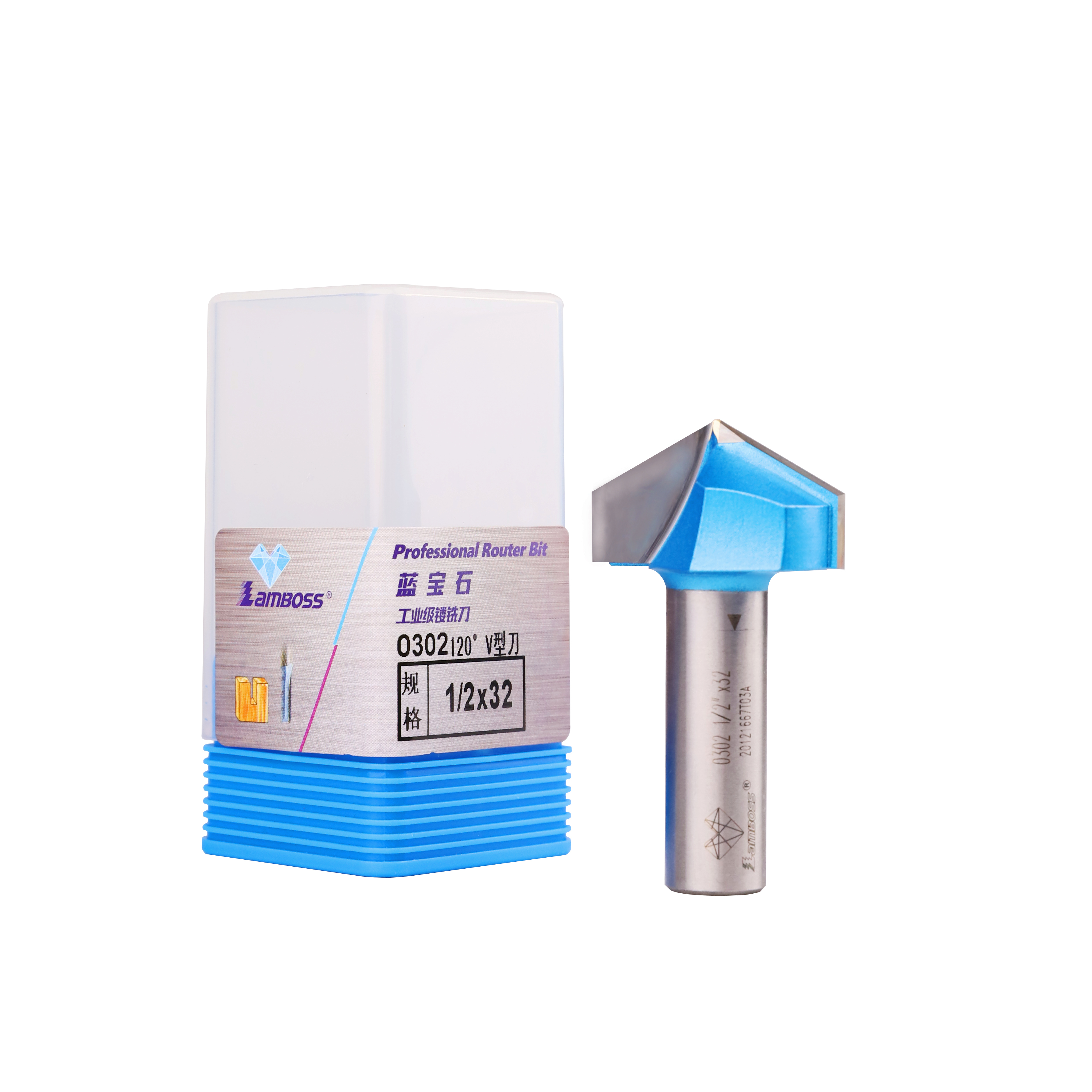 Lamboss Woodworking V-Type Slotting Cutter Tungsten Carbide Drill Trim Cutting CNC Router Bit