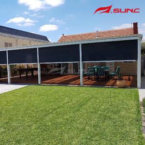 Remote Control Outdoor Waterproof Zip Track Blinds Windproof Sun Shading