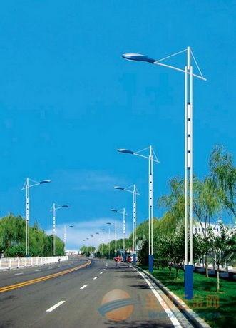 Calle redonda revestida postes ligeros del brazo del polvo sola para la iluminación del camino