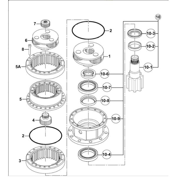 05 903874 Nut JS200 CE Excavator Swing Gear Parts Fit 1 JS220 MENZEH GERA OEM