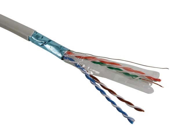 FTP CAT6 Network Cable Solid Copper with PVC Jacket for High Speed Transmission