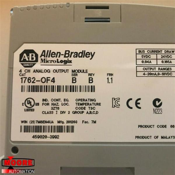 1762-OF4 1762-OF4 Allen Bradley ab MicroLogix module de sortie analogique de 4 points