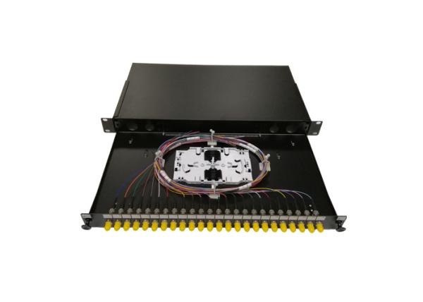 ODF 24 SC SX Fiber Optic Patch Panel Cold Roll Steel Material Rack Mount Installation