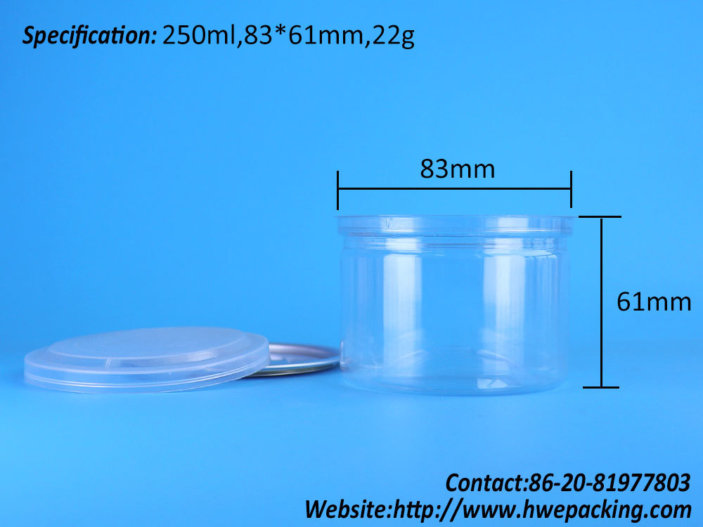 Custom Clear Plastic PET Can Supplier For Chocolate Gummies Mint Candy Confectionery