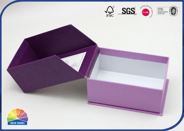 Boîte-cadeau de empaquetage de papier pourpre Matte Lamination Hot Stamping Custom de CMYK