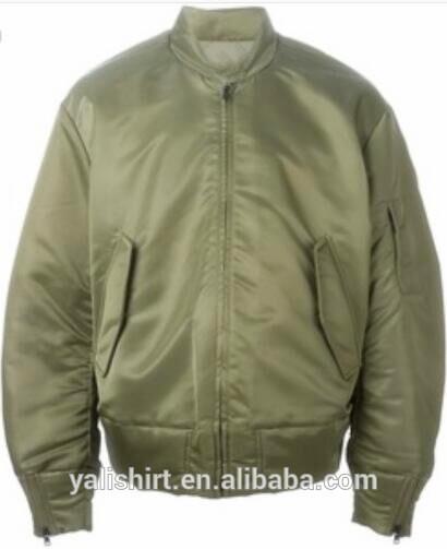 Green Color Plain Zip Cuffs Ma1 Bomber Jacket US / Asian / Middle East Africa Sizes
