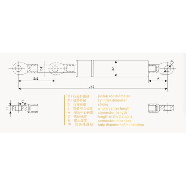 Oil tight furniture gas struts 500N gas lift murphy mechanism hardware factory