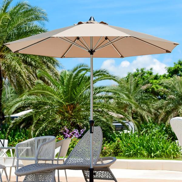 Supermarket Umbrella Radii 1.5M Outdoor Furniture Contemporary Round Parasols Garden 2.7m