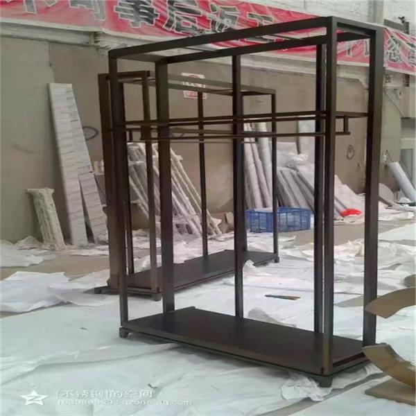 Best Selling Multi-Layer Shop Furniture Metal Display Stand Glossy Stainless Steel Gold Shoe Bag Display Rack