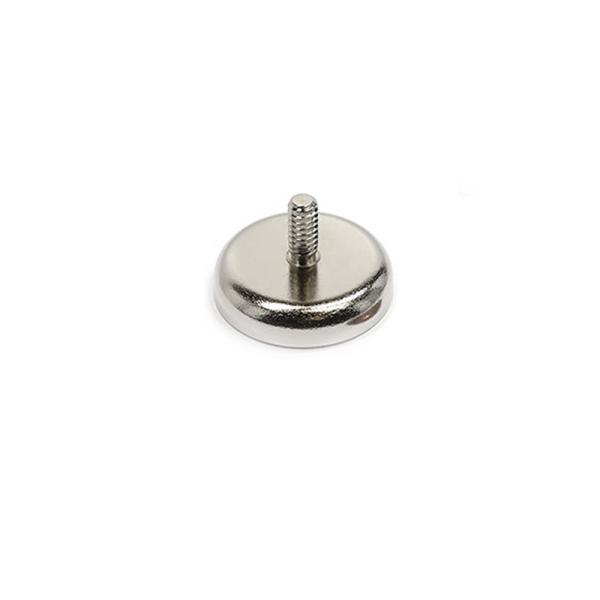 Small Neodymium Pot Magnet With Threaded Stem High Performance