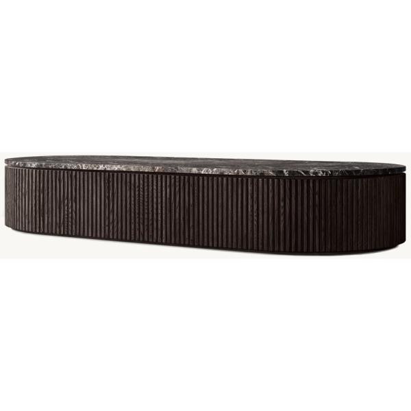 Meubles de table basse rectangulaire de taille personnalisable pour salon moderne