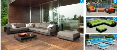 8pcs patio rattan/ wicker sectional sofa ottoman coffee table--9152