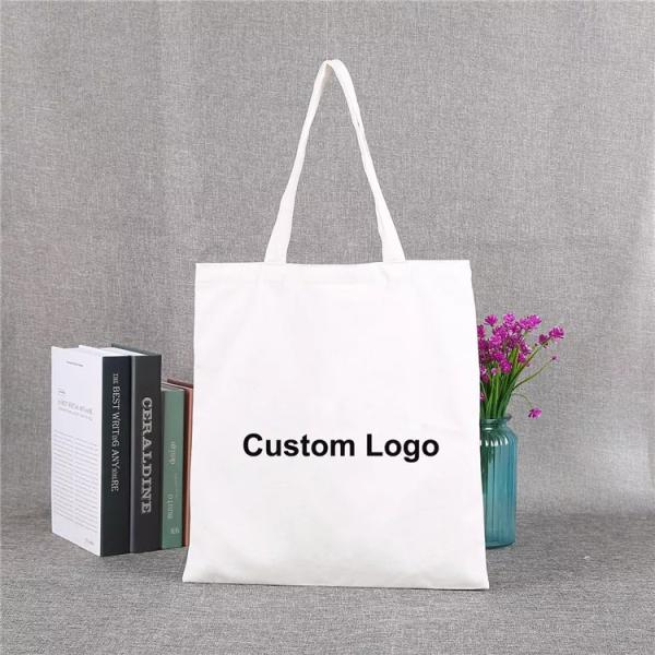 Plain Blank Organic Calico Cotton Canvas Grocery Shopping Tote Bag Custom Logo Size Printed