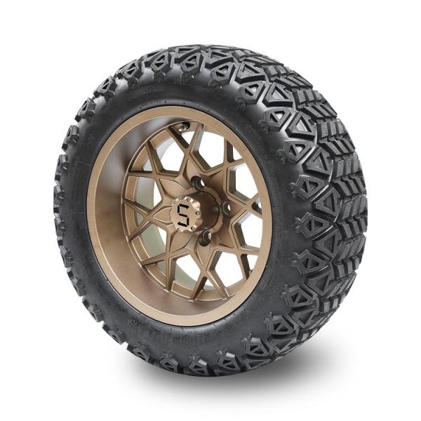 O carrinho de golfe 14 as rodas e os pneus 22x10-14 de bronze levanta exigiu PCD 1/101.6