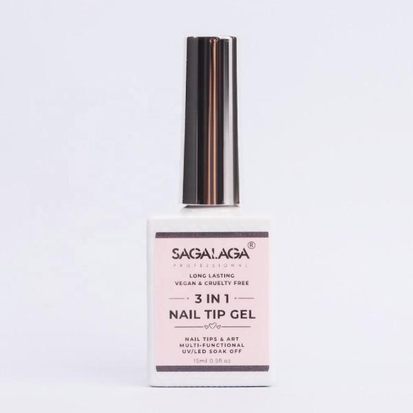 Easy Apply SAGALAGA 15ml Gel Tips Nails Custom Professional Nail Extension Gel Tips Uv Solid Nail Tips Glue Gel Kit
