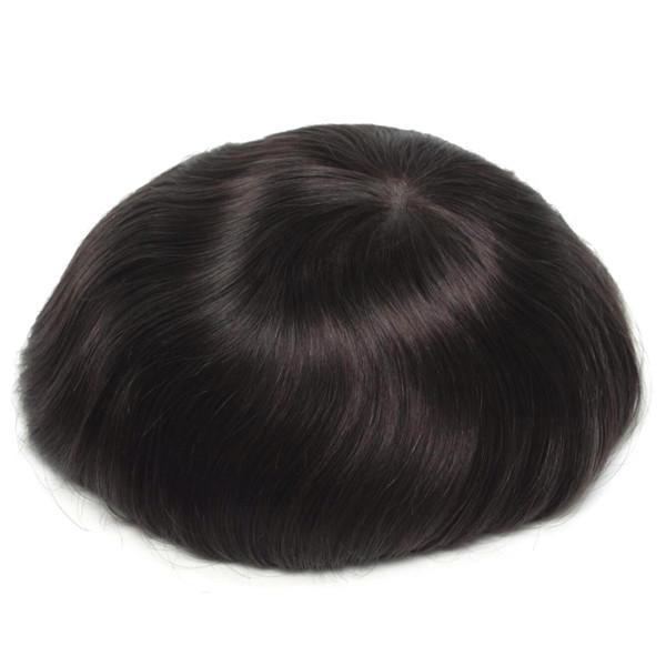 Cheveux humains de densité moyenne Toupee dentelle Cheveux masculins pièces de cheveux humains